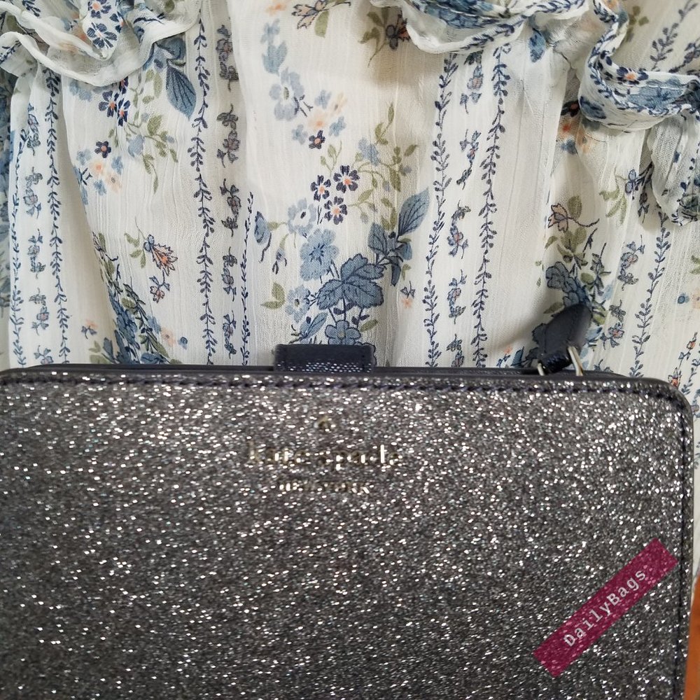 DUSK NAVY BOXED COMPACT WALLET LOLA KATE SPADE - Picture 9 of 13